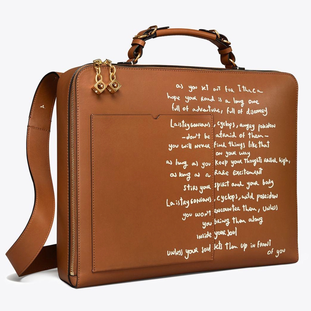 Tory Burch Arthur Script Large Leather briefcase